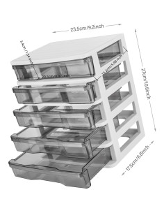 Organizador de Escritorio Charmewooden 5 Cajones Transparentes 2