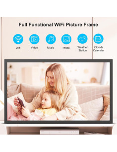Marco de Fotos Digital PWOSUN 21.5" FHD 32GB WiFi 2