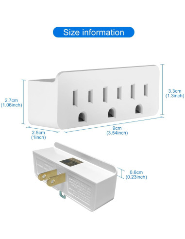 Adaptador a Tierra TENINYU 3 Patas a 2 Patas - Paquete de 2