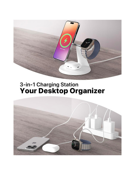 Cargador Inalámbrico 3 en 1 Zechin BALANCE para Apple Cargador Inalámbrico 3 en 1 Zechin BALANCE para Apple