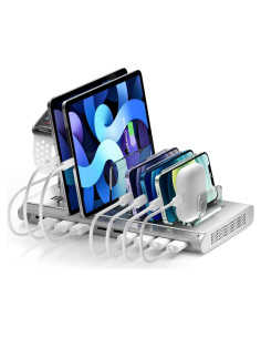 Estación de Carga USB 10 Puertos Unitek 60W Plata