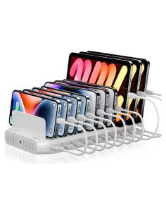 Estación de Carga USB Alxum 10 Puertos 60W Blanca