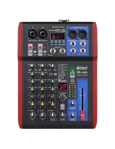 Mezclador de Grabación D Debra SI-4UX con 99 Efectos DSP