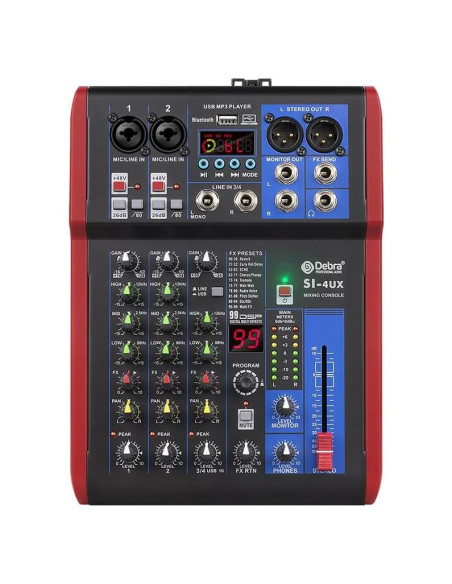 Mezclador de Grabación D Debra SI-4UX con 99 Efectos DSP