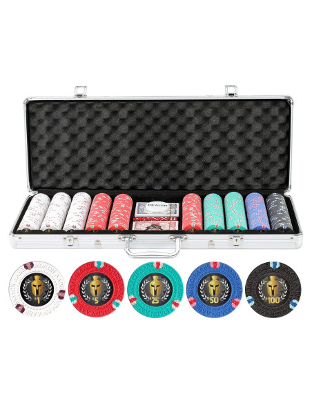 Juego de Fichas de Póker Spartan 500 piezas 13.5g - Diseño Exclusivo
