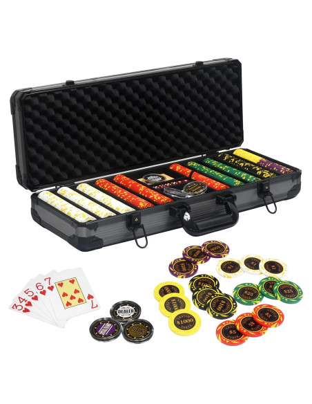 Juego de Fichas de Póker Nmroim 500 Piezas Arcilla