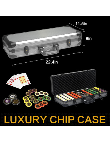 Juego de Fichas de Póker Nmroim 500 Piezas Arcilla