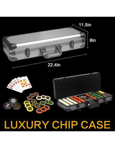 Juego de Fichas de Póker Nmroim 500 Piezas Arcilla