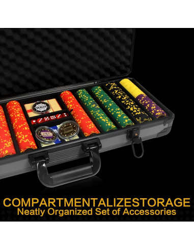 Juego de Fichas de Póker Nmroim 500 Piezas Arcilla