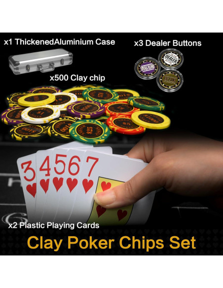 Juego de Fichas de Póker Nmroim 500 Piezas Arcilla