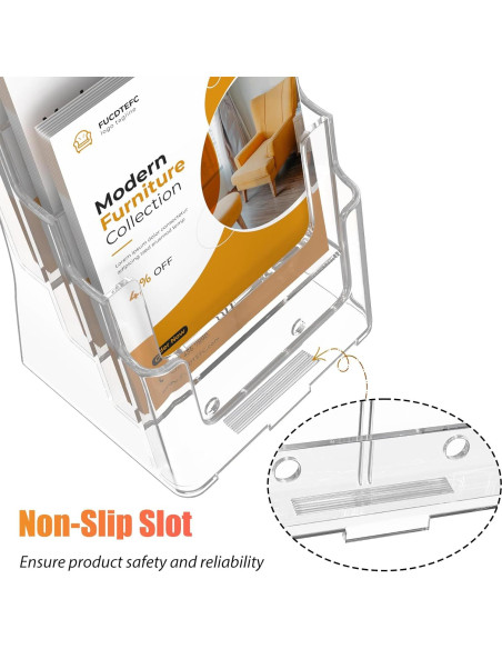 Soporte de Folletos Acrílico 4 Niveles FUCDTEFC 8.5x11 A4