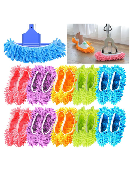 20 Piezas Zapatillas de Mopa Reutilizables Microfibra Chenilla