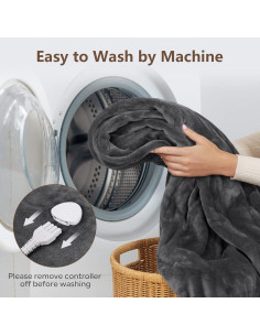 Manta Eléctrica PROALLER Queen 84x90cm 6 Niveles Gris 2