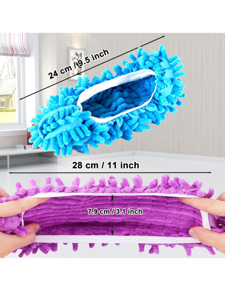 20 Piezas Zapatillas de Mopa Reutilizables Microfibra Chenilla