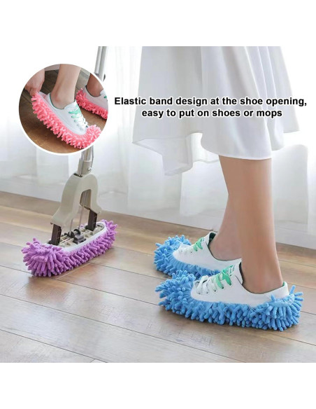 20 Piezas Zapatillas de Mopa Reutilizables Microfibra Chenilla