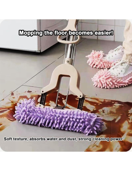 20 Piezas Zapatillas de Mopa Reutilizables Microfibra Chenilla