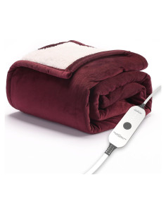 Manta Térmica Sunbeam Royal Mink Sherpa Cabernet 127x152 cm