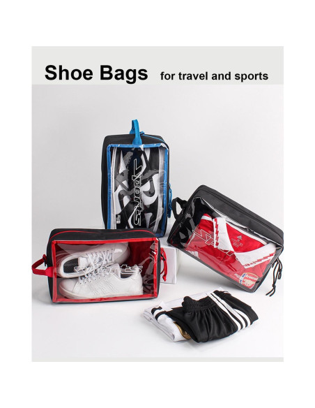 Bolsa de Zapatos de Viaje Oxford con Correa Removible Negra