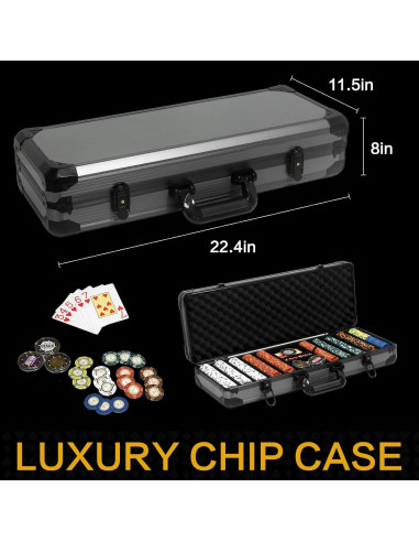 Conjunto de Fichas de Póker Nmroim 500 Pcs Arcilla 14g