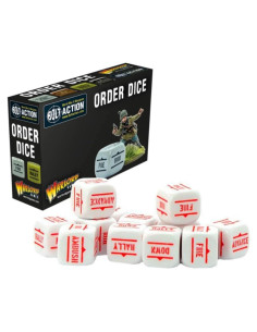 Dados de Orden Blancos Warlord Games Bolt Action 60g