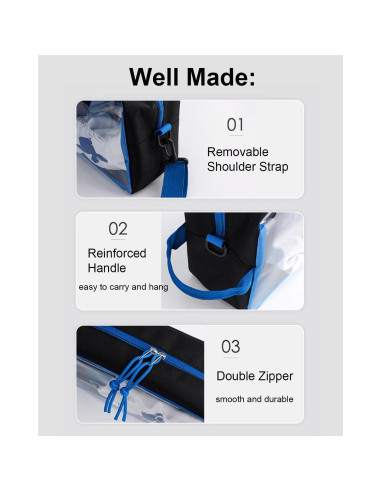 Bolsa de Zapatos de Viaje Oxford con Correa Removible Negra