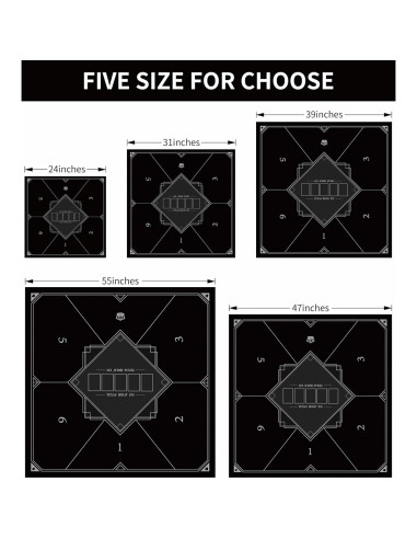 Tapete de Poker Nuveti 60x60 cm Antideslizante para 6 Jugadores