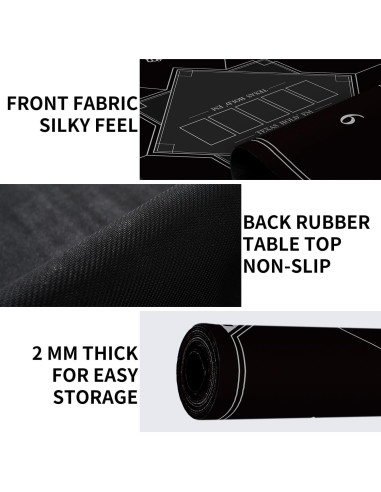 Tapete de Poker Nuveti 60x60 cm Antideslizante para 6 Jugadores