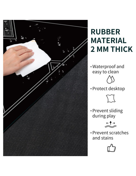 Tapete de Poker Nuveti 60x60 cm Antideslizante para 6 Jugadores