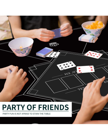 Tapete de Poker Nuveti 60x60 cm Antideslizante para 6 Jugadores