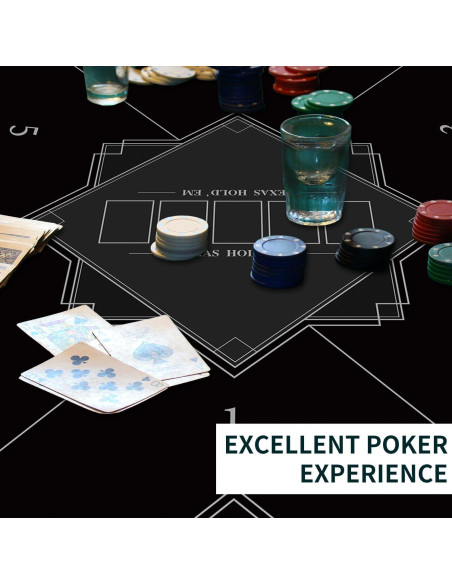 Tapete de Poker Nuveti 60x60 cm Antideslizante para 6 Jugadores
