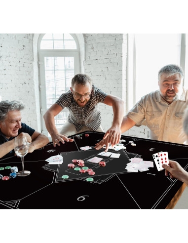 Tapete de Poker Nuveti 60x60 cm Antideslizante para 6 Jugadores