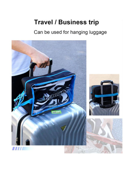 Bolsa de Zapatos de Viaje Oxford con Correa Removible Negra