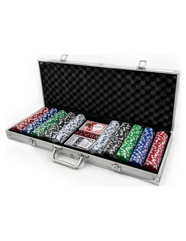 Juego de Póker Tradeopia 500 Piezas con Estuche Aluminio