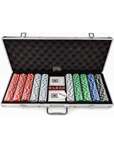 Juego de Póker Tradeopia 500 Piezas con Estuche Aluminio