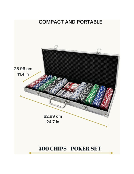 Juego de Póker Tradeopia 500 Piezas con Estuche Aluminio