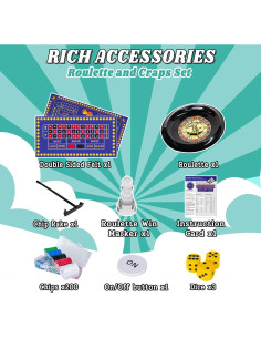 Juego de Ruleta y Craps Extguds con Tapete Doble Cara 2