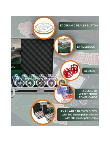 Set de Póker Christopher con 500 Fichas de Plástico