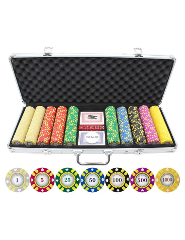 Juego de Fichas de Póker Versa Games 500 piezas 13.5g