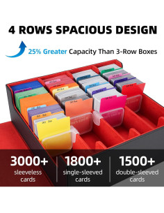 Caja de Almacenamiento de Cartas AFIING 4 Filas 3200+ Cartas 2