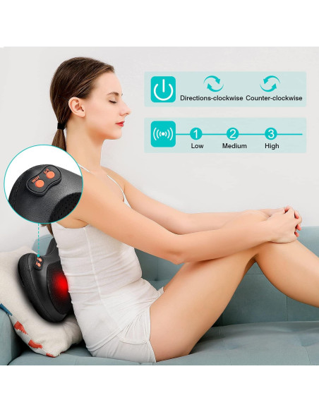 Masajeador de Espalda iKristin Shiatsu con Calor 3D