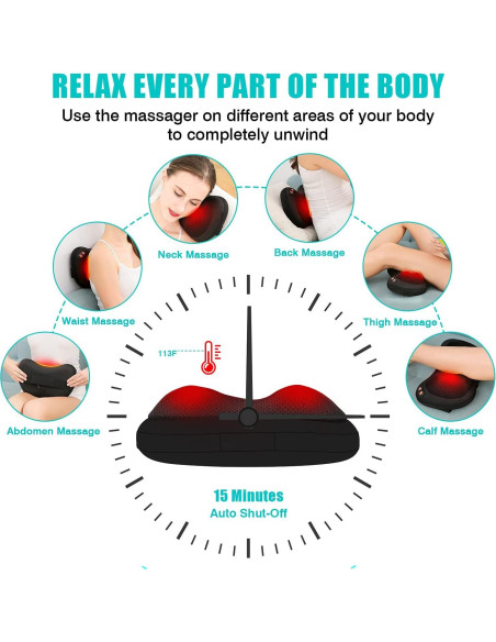 Masajeador de Espalda iKristin Shiatsu con Calor 3D