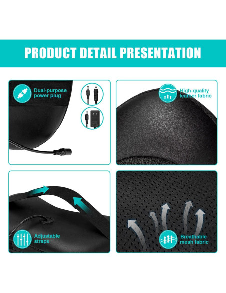 Masajeador de Espalda iKristin Shiatsu con Calor 3D