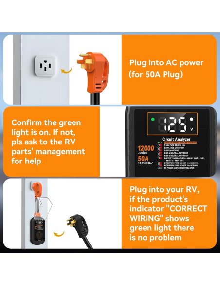 Protector de Sobretensión Hotrose 50A con Pantalla LED