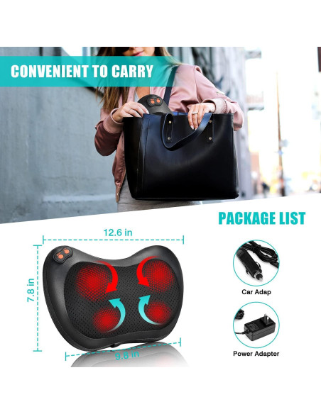 Masajeador de Espalda iKristin Shiatsu con Calor 3D