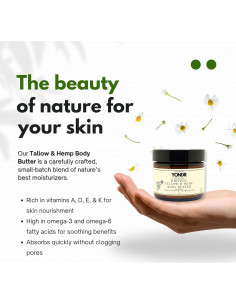 Mantequilla Corporal Natural Yondr 113.4 g - Tallow y Cañamo 2