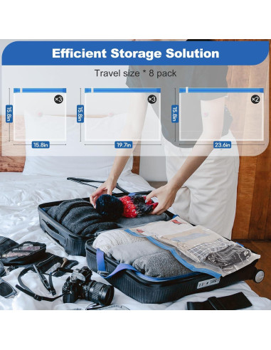 Bolsas de Almacenamiento al Vacío VMSTR con Bomba USB - 8 Piezas