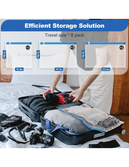 Bolsas de Almacenamiento al Vacío VMSTR con Bomba USB - 8 Piezas Bolsas de Almacenamiento al Vacío VMSTR con Bomba USB - 8 Piezas