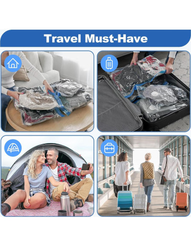 Bolsas de Almacenamiento al Vacío VMSTR con Bomba USB - 8 Piezas