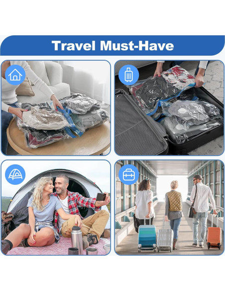 Bolsas de Almacenamiento al Vacío VMSTR con Bomba USB - 8 Piezas Bolsas de Almacenamiento al Vacío VMSTR con Bomba USB - 8 Piezas