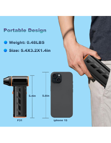 Soplador de Aire Comprimido CCV F31 3 Velocidades Recargable